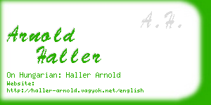 arnold haller business card